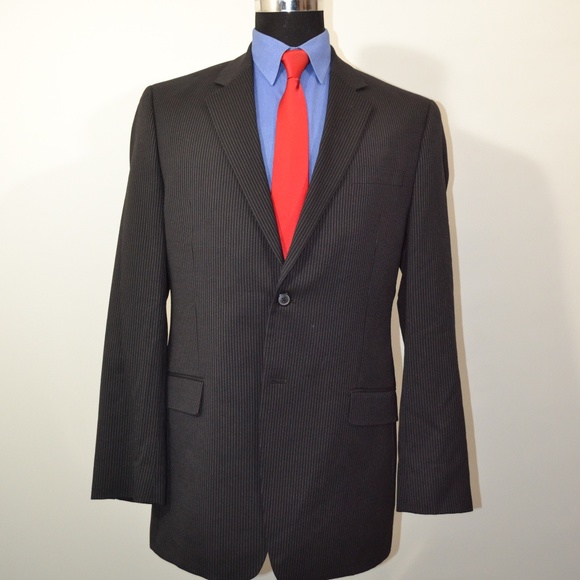 Merona Other - Merona 42L Sport Coat Blazer Suit Jacket Black Pin